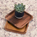 Square Solid Acacia Wood Plates - Small by Blak Hom