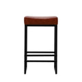 Set of 2 Counter Height Barstools with Metal Legs And PU Leather by Blak Hom