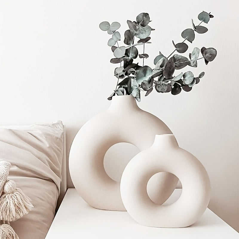 White Ceramic  Modern Home Boho Vases by Blak Hom