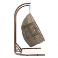 Brown Wicker Hanging Double-Seat Swing Chair by Blak Hom