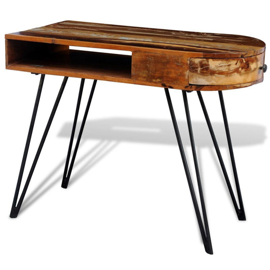 Reclaimed Solid Wood Desk with Iron Pin Legs by Blak Hom