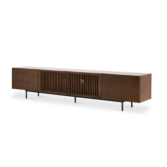 Black and Walnut Wood  Mid-Century TV Stand by Blak Hom