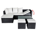 4 Piece Garden Lounge Set with Cushions Poly Rattan Black by Blak Hom