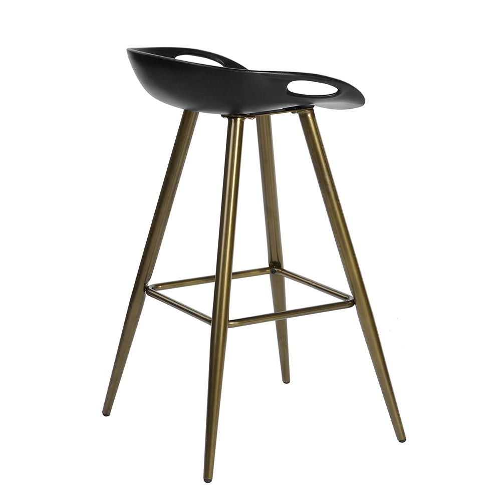 Set of 2 Black and Gold Counter Stool by Blak Hom