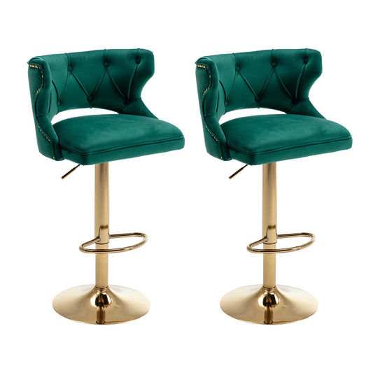 Set of 2 Modern Fashionable Velvet Bar Stools by Blak Hom