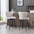 Set of 2  Modern Linen Fabric Barstools by Blak Hom