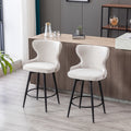 Set of 2  Modern Linen Fabric Barstools by Blak Hom