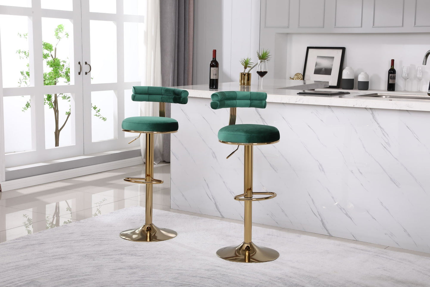 Set of 2 Emerald Bar Stools by Blak Hom