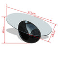 Glossy Black Coffee Table And Oval Glass by Blak Hom