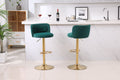 Set of 2 Modern  Bar Height, Swivel Velvet Bar Stool by Blak Hom