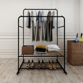 Freestanding Double Rods Clothing Garment Rack by Blak Hom