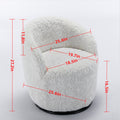 A&A Furniture,Artificial Rabbit Hair Fabric Swivel Accent Armchair Barrel Chair by Blak Hom