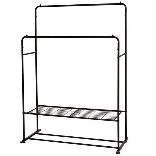 Freestanding Double Rods Clothing Garment Rack by Blak Hom