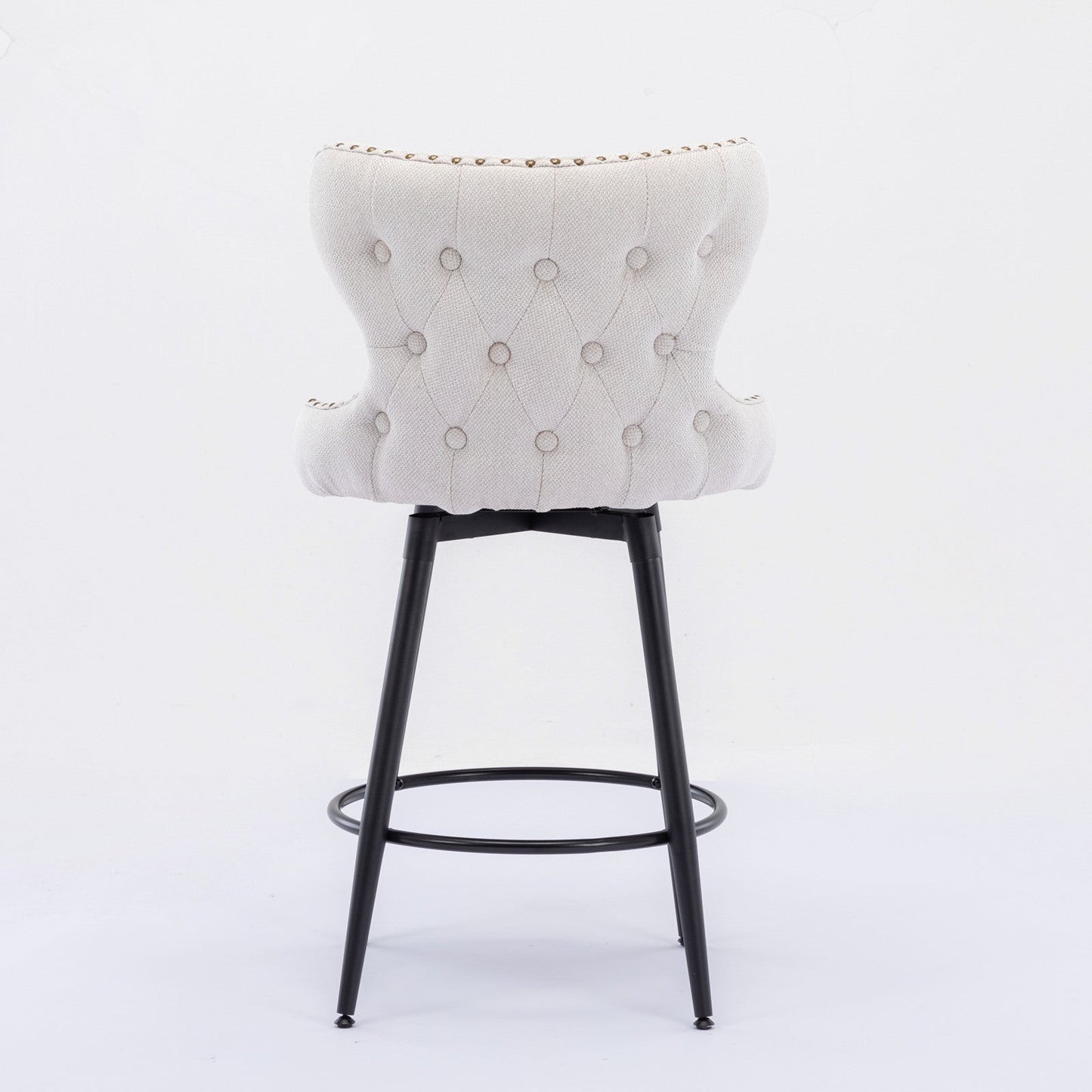 Set of 2  Modern Linen Fabric Barstools by Blak Hom