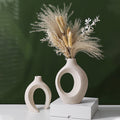 2Pcs Nordic Ceramic Vase Snuggle Set in White Matte by Blak Hom