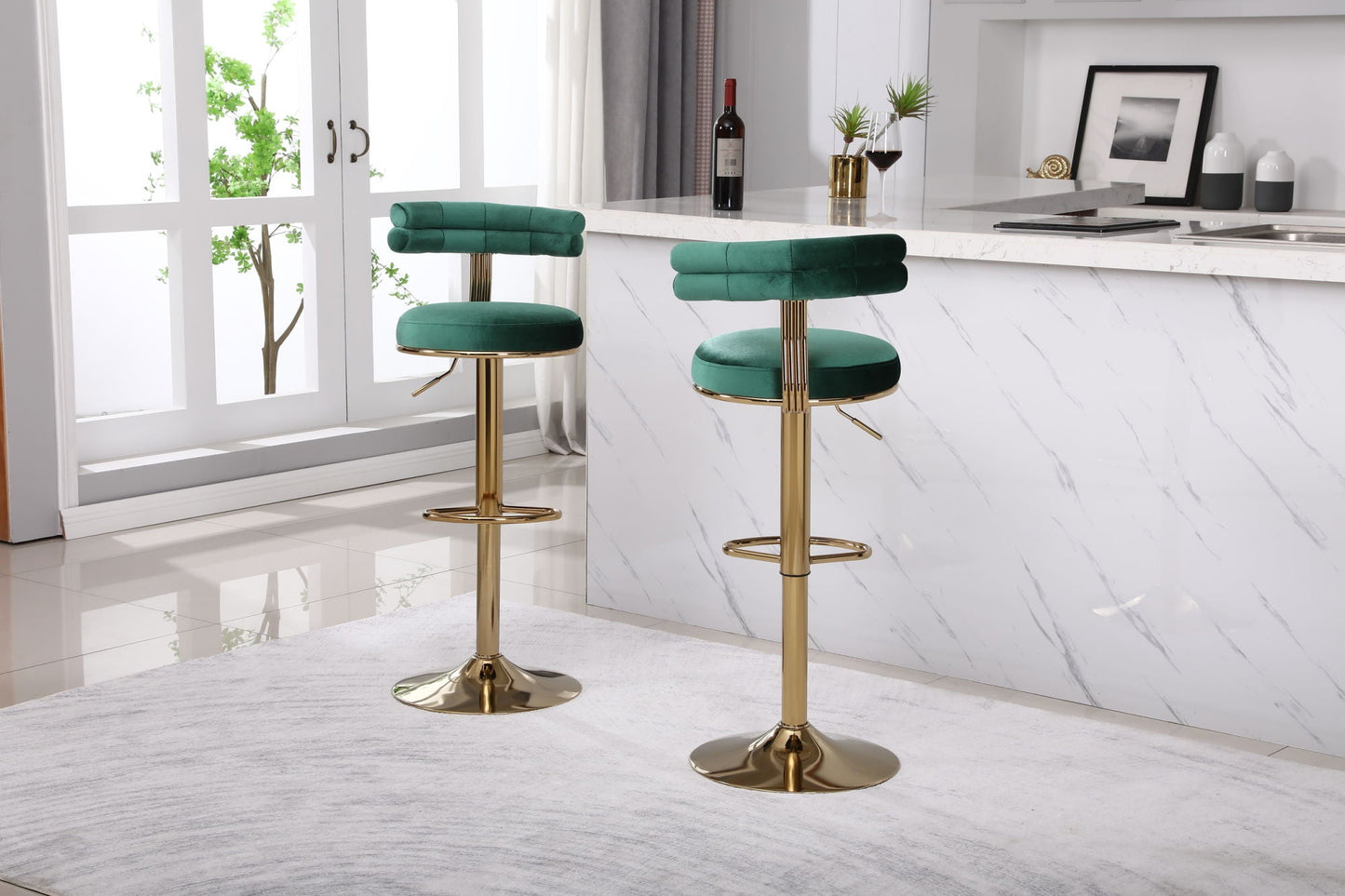 Set of 2 Emerald Bar Stools by Blak Hom