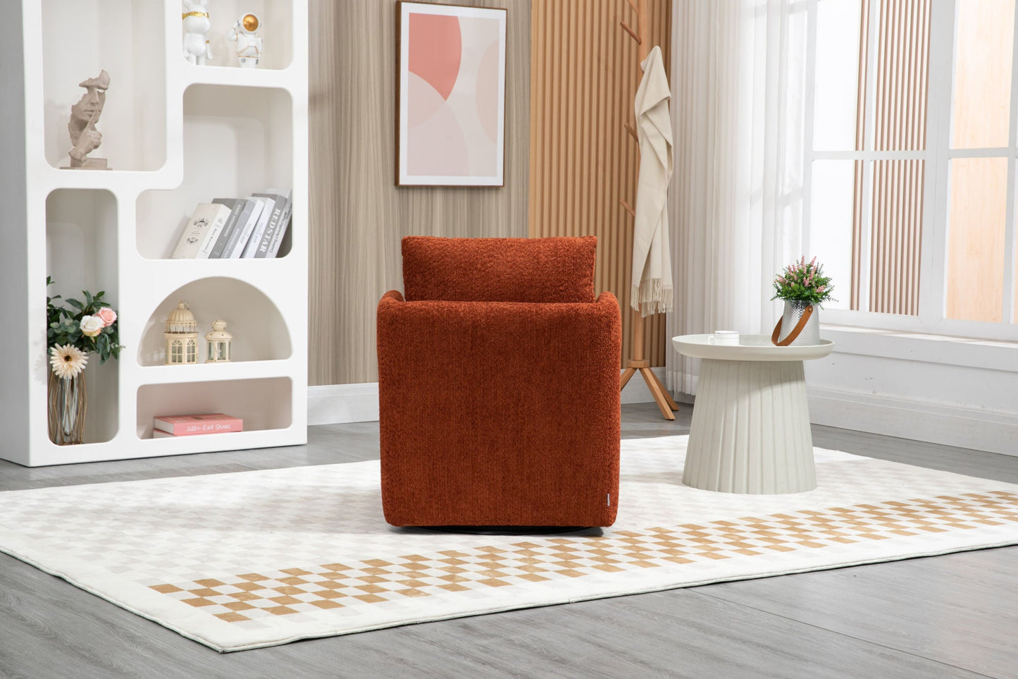 Swivel Barrel Chair, Comfy Round Accent Sofa Chair by Blak Hom