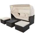 Outdoor Patio Rectangle Daybed with Retractable Canopy by Blak Hom