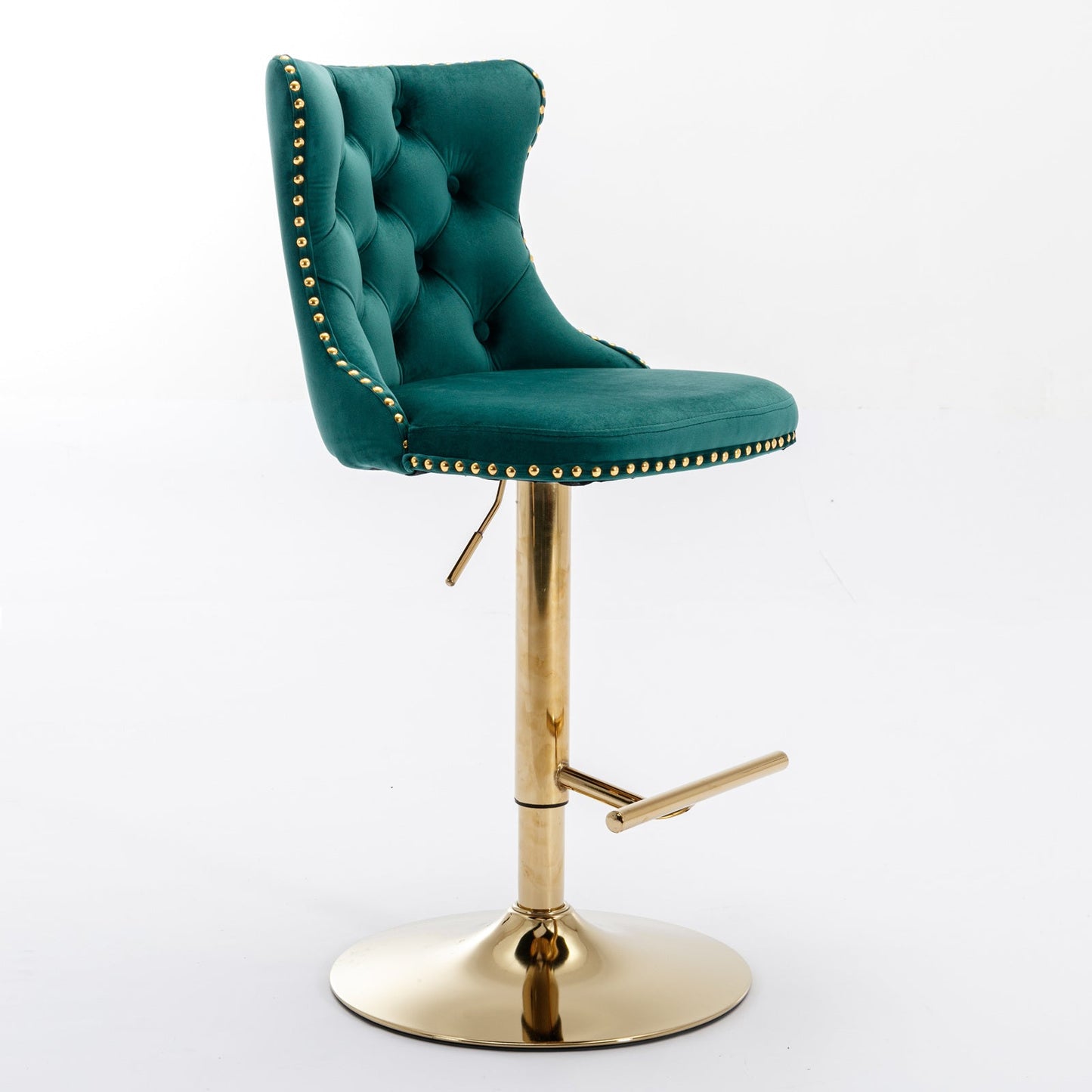 Golden Swivel Velvet Barstools by Blak Hom