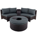 6 Pieces Outdoor Sectional Half Round Patio Rattan Sofa Se by Blak Hom