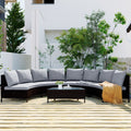 5 Pieces All-Weather PE Rattan Wicker Sofa Set by Blak Hom