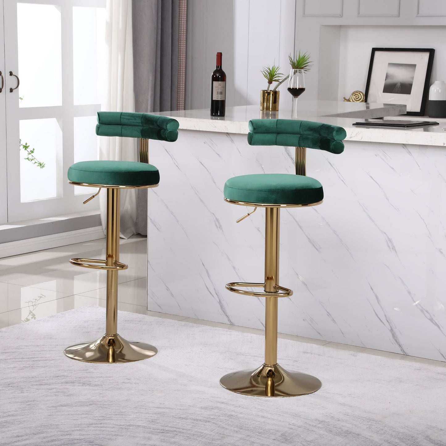 Set of 2 Emerald Bar Stools by Blak Hom