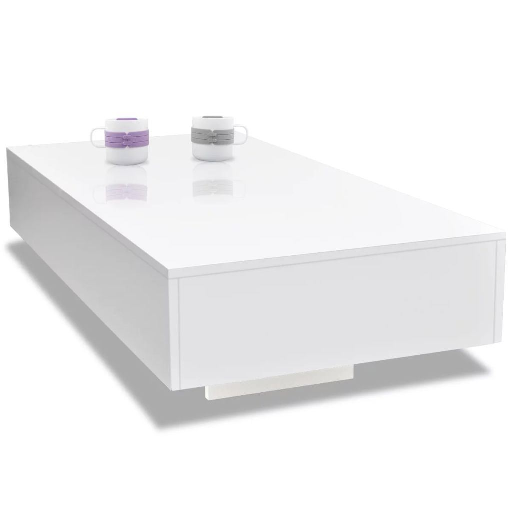 High Gloss Floating White Coffee Table by Blak Hom