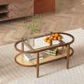 Acacia Wood And Tempered Glass Coffee Table by Blak Hom