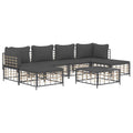 7 Piece Patio Lounge Set with Cushions Anthracite Poly Rattan by Blak Hom