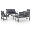 5 Piece Garden Lounge Set with Cushion Solid Acacia Wood Gray by Blak Hom