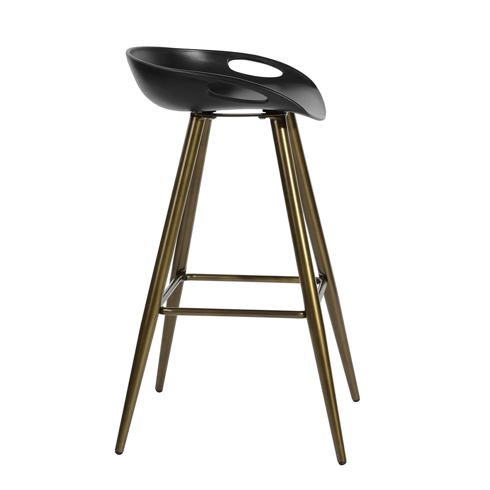 Set of 2 Black and Gold Counter Stool by Blak Hom