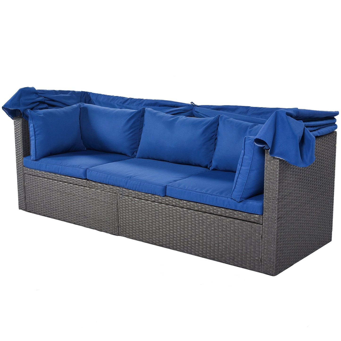 Outdoor Patio Rectangle Daybed with Retractable Canopy by Blak Hom