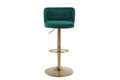 Set of 2 Modern  Bar Height, Swivel Velvet Bar Stool by Blak Hom