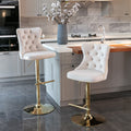 Set of 2 Modern A Velvet Swivel Stools by Blak Hom