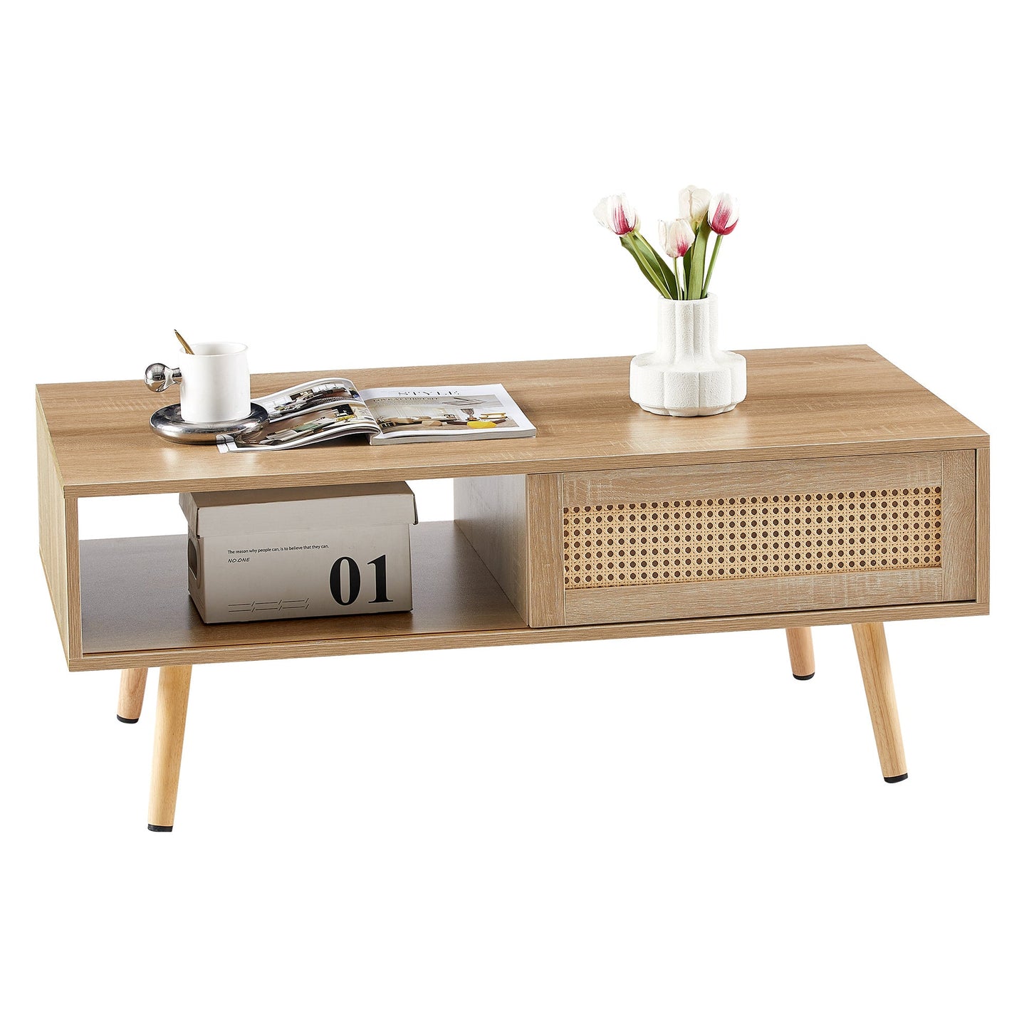 Rattan Coffee Table With Sliding Doors by Blak Hom