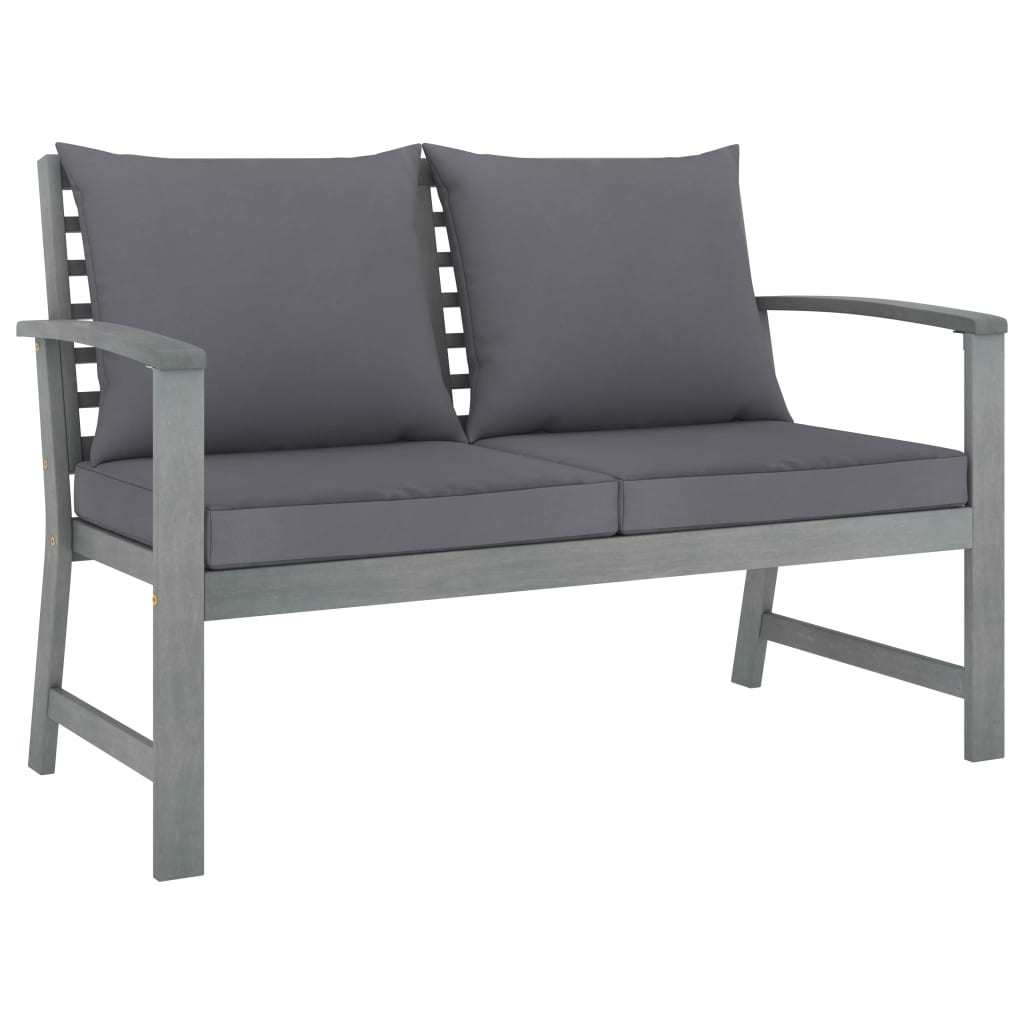 5 Piece Garden Lounge Set with Cushion Solid Acacia Wood Gray by Blak Hom