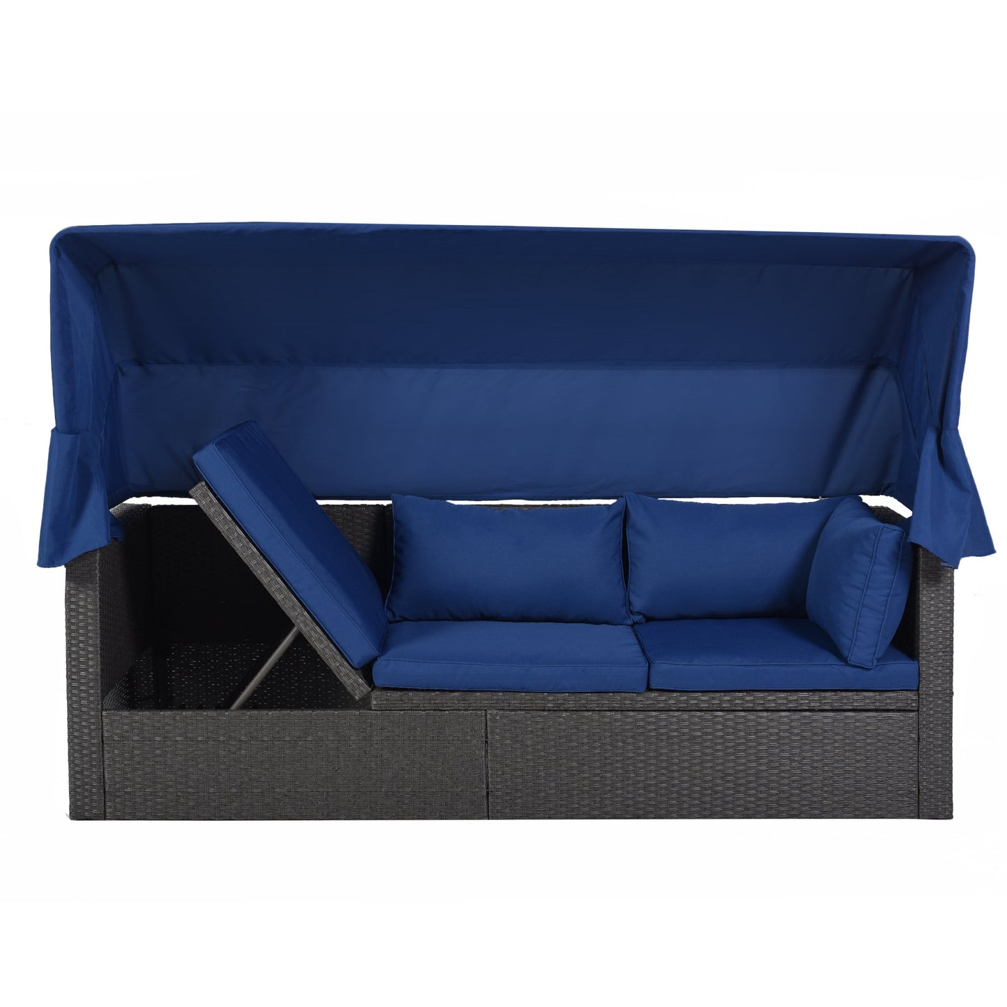 Outdoor Patio Rectangle Daybed with Retractable Canopy by Blak Hom