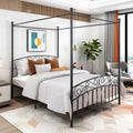 Metal Canopy Bed Frame with Ornate European Style Headboard by Blak Hom