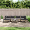 7 Piece Patio Lounge Set with Cushions Anthracite Poly Rattan by Blak Hom