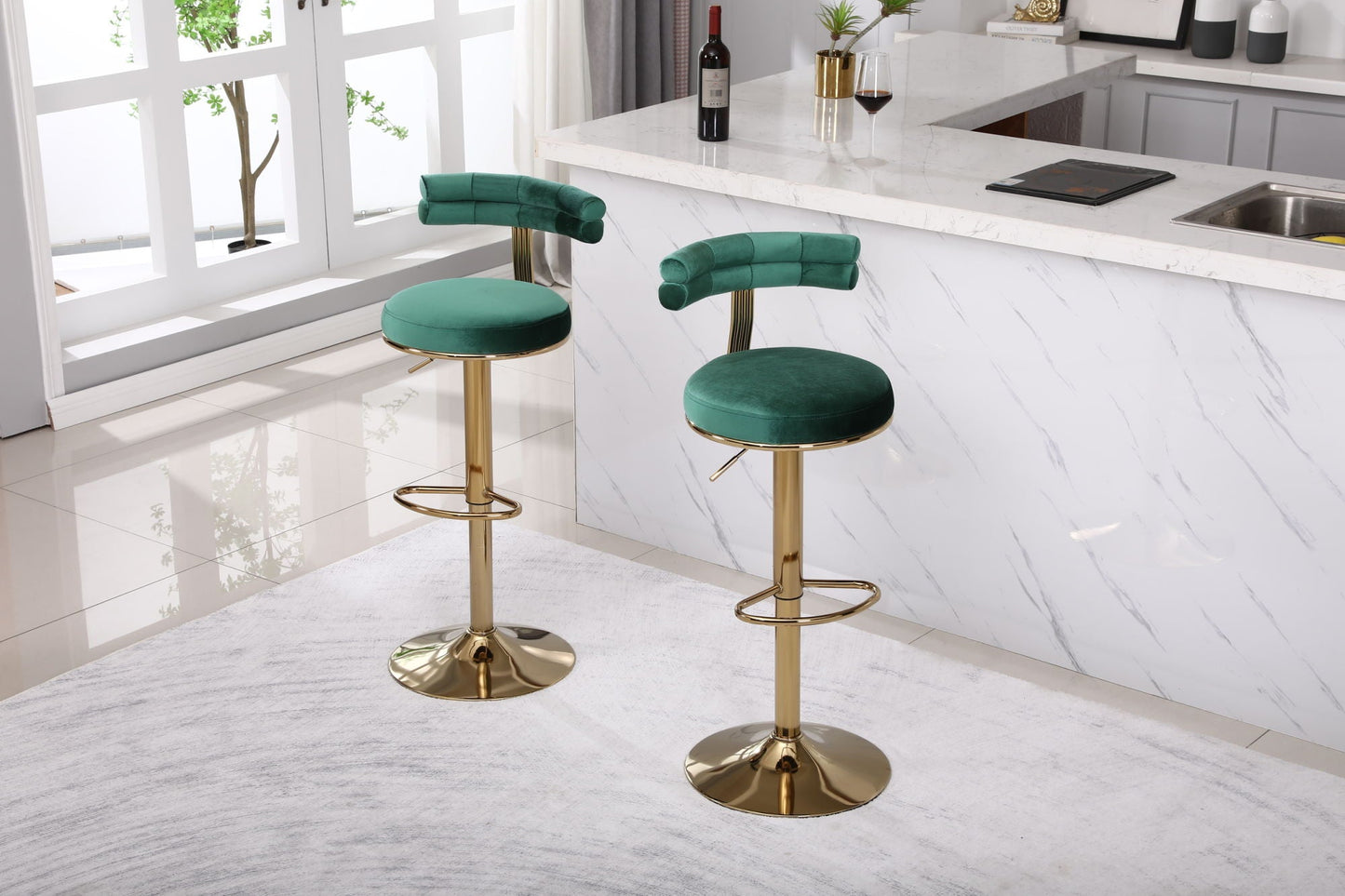 Set of 2 Emerald Bar Stools by Blak Hom