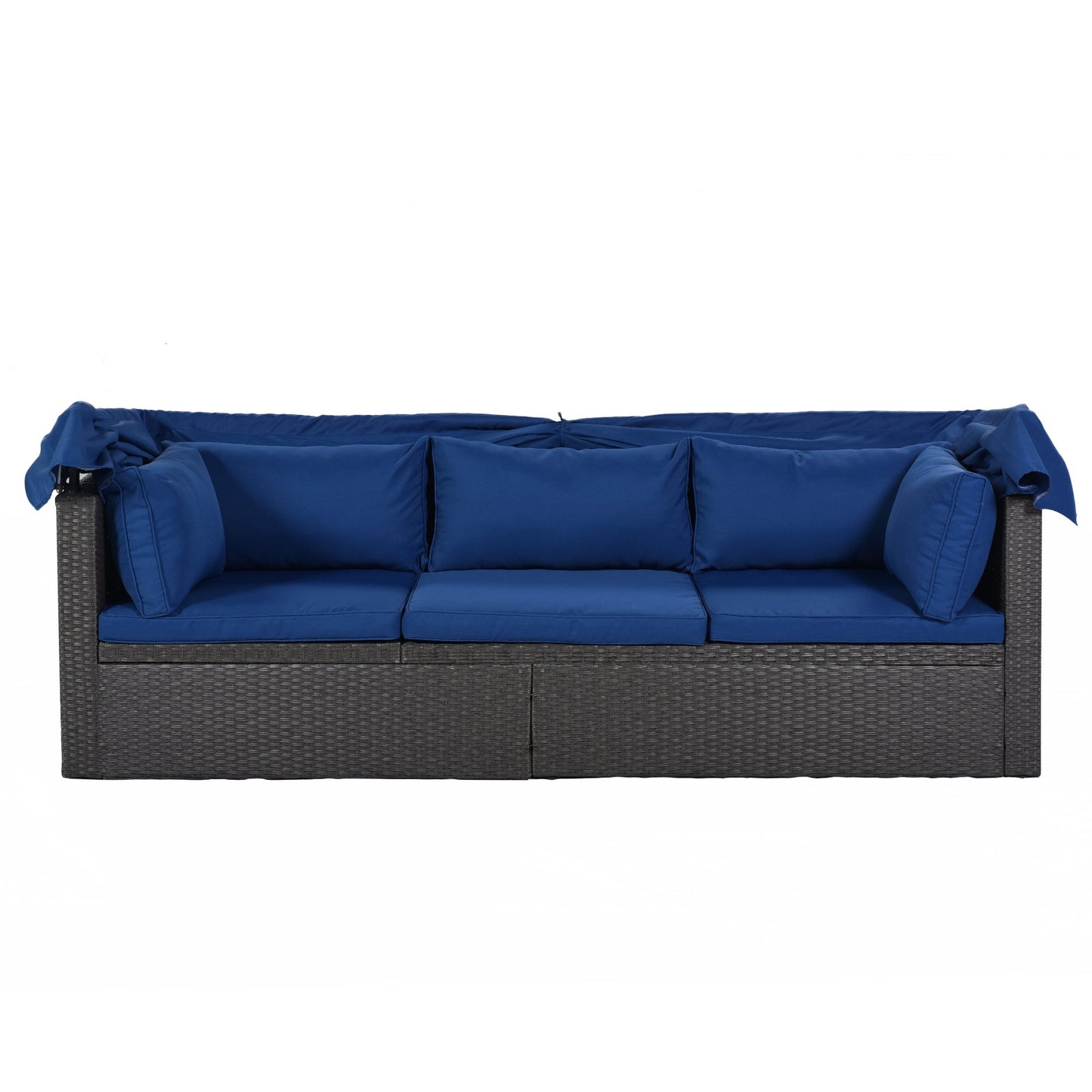 Outdoor Patio Rectangle Daybed with Retractable Canopy by Blak Hom