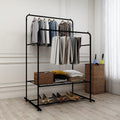 Freestanding Double Rods Clothing Garment Rack by Blak Hom