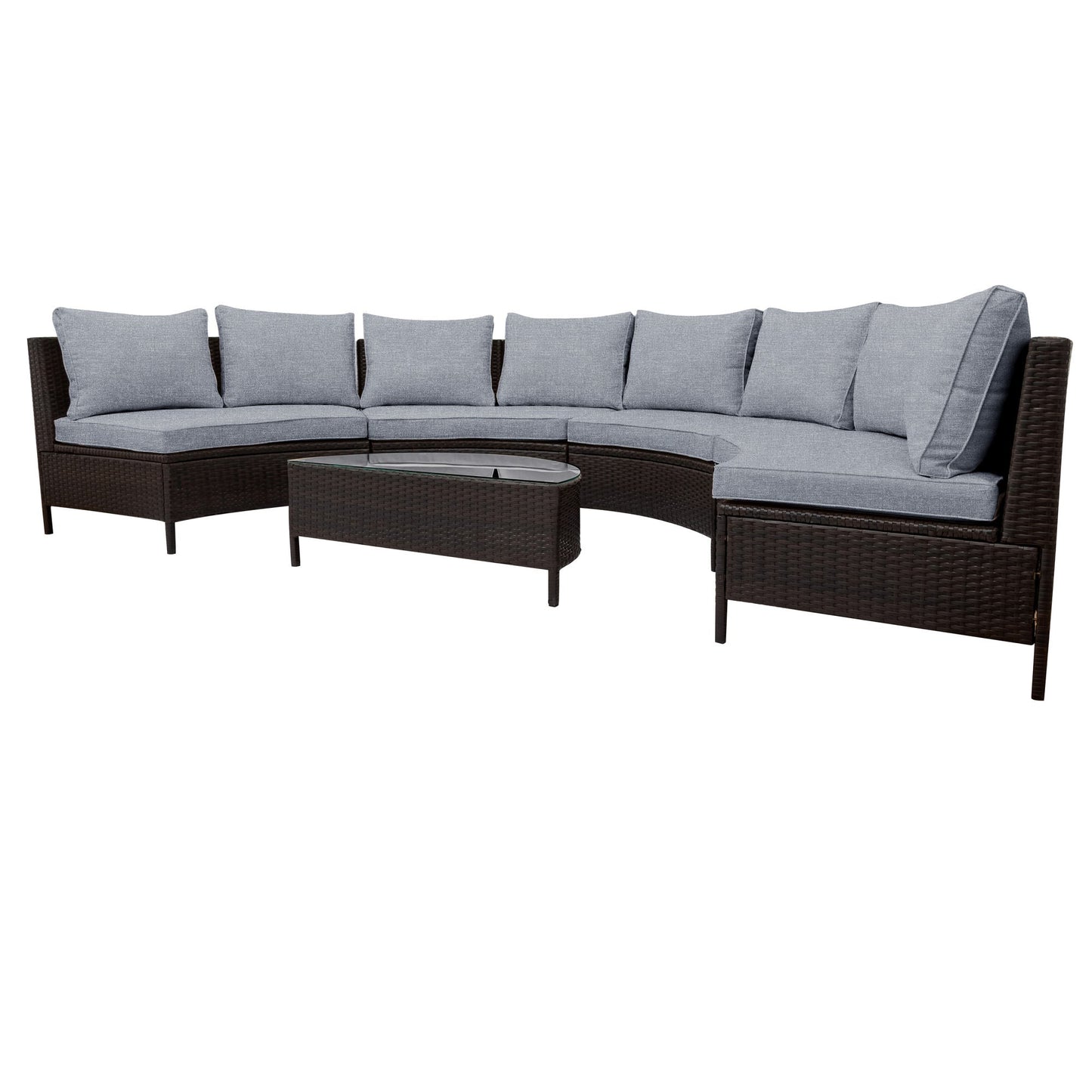 5 Pieces All-Weather PE Rattan Wicker Sofa Set by Blak Hom