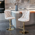 Set of 2 Modern A Velvet Swivel Stools by Blak Hom