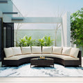 5 Pieces All-Weather PE Rattan Wicker Sofa Set by Blak Hom