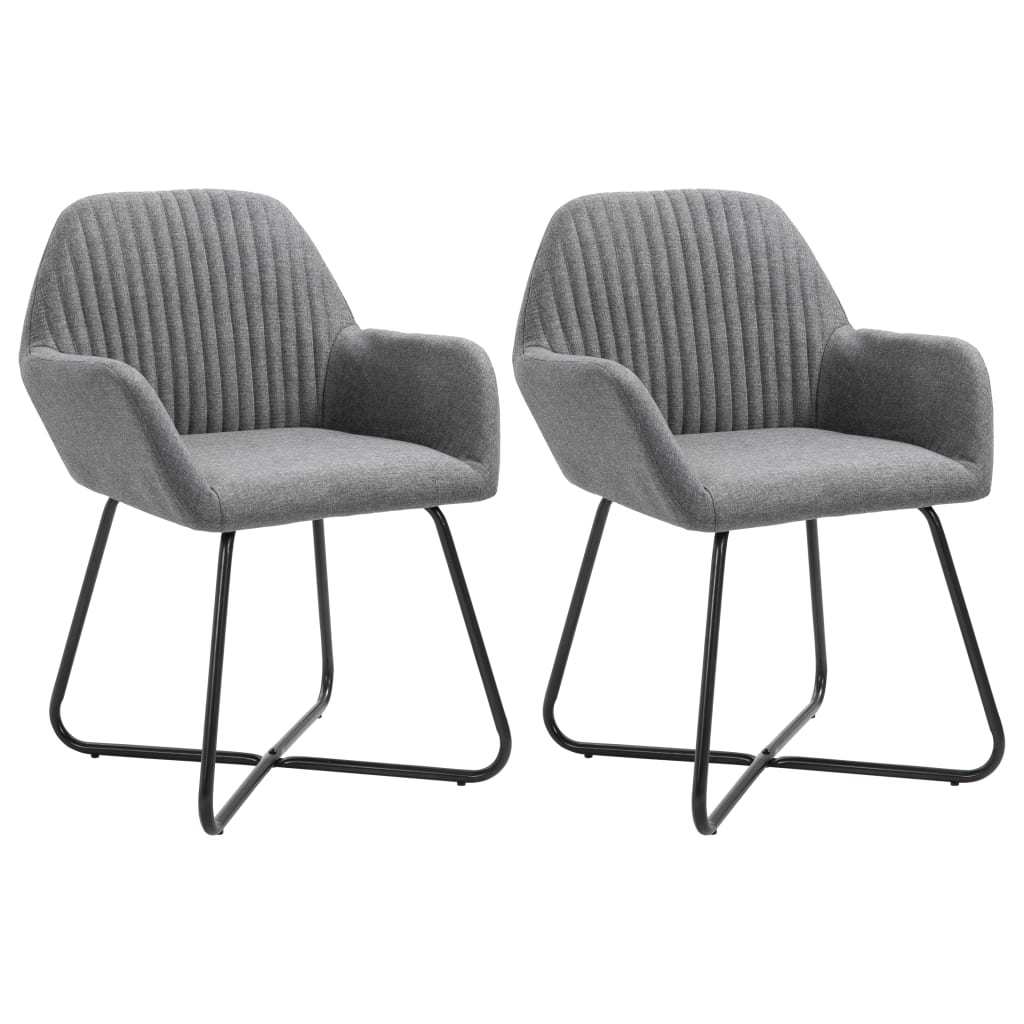 Set of 2 Dining Chairs in Dark Gray Fabric by Blak Hom