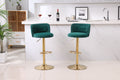 Set of 2 Modern  Bar Height, Swivel Velvet Bar Stool by Blak Hom