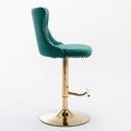 Golden Swivel Velvet Barstools by Blak Hom