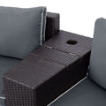 6 Pieces Outdoor Sectional Half Round Patio Rattan Sofa Se by Blak Hom