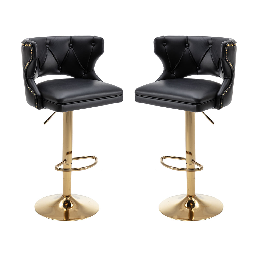 Set of 2 Modern Fashionable Velvet Bar Stools by Blak Hom